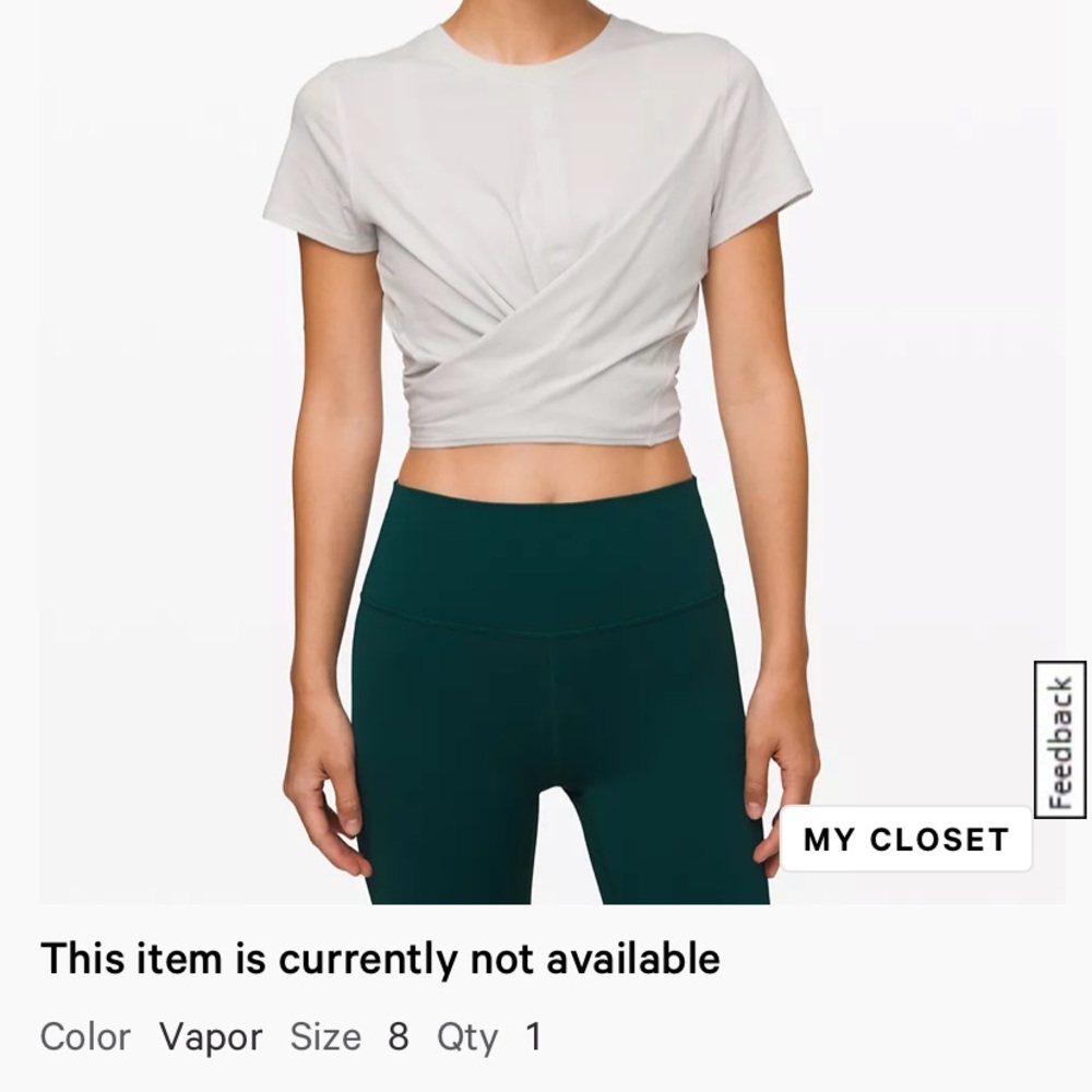 Lululemon Time To Restore SS Wrap Around Top